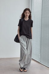 Round Neck Flutter Sleeve T-Shirt