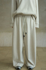 Floral-Texture Airy Slacks