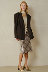 Asymmetrical Front Slit Blazer