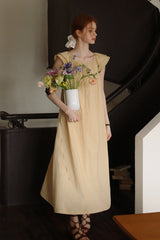 Small Fly Sleeve Lace-Up Loose Dress