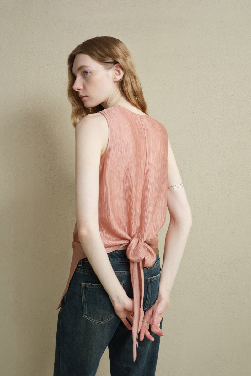 Stacked Crossover Lace-Up Vest Top
