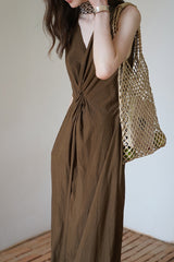 Twist V-Neck Resort Dress