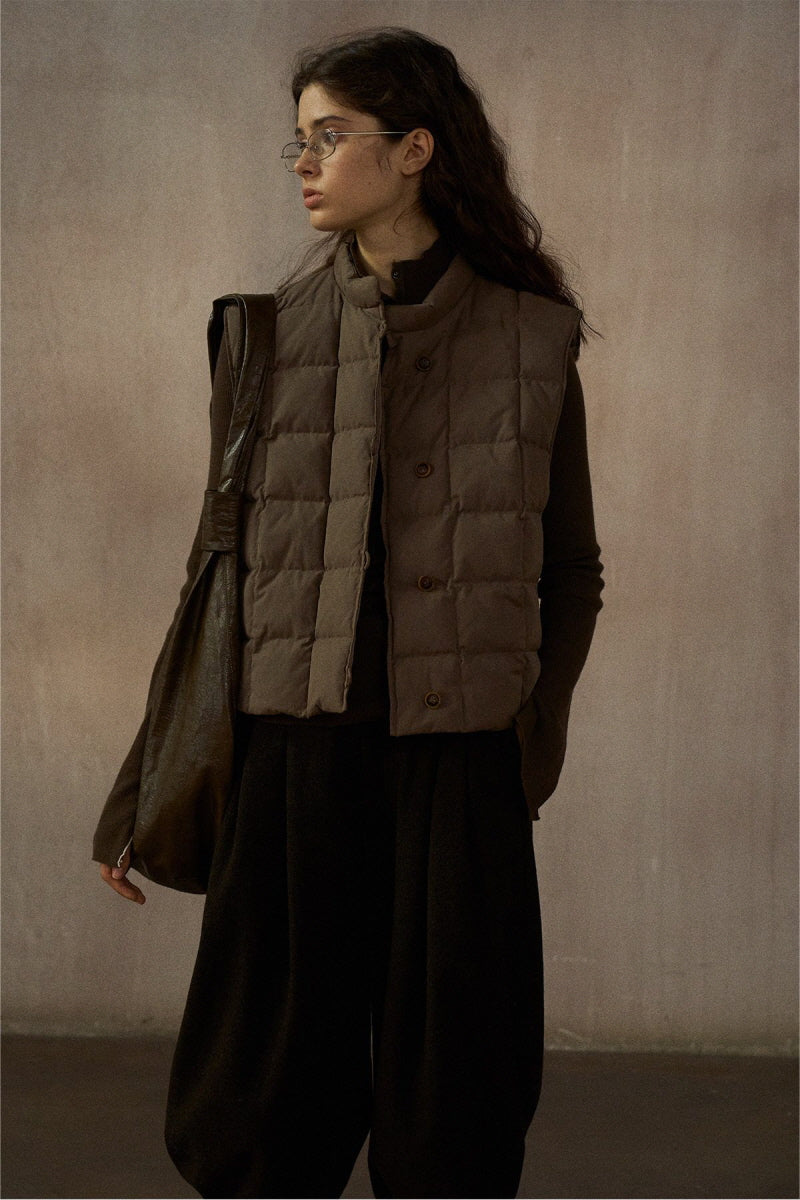 Quilted Boxy Down Vest