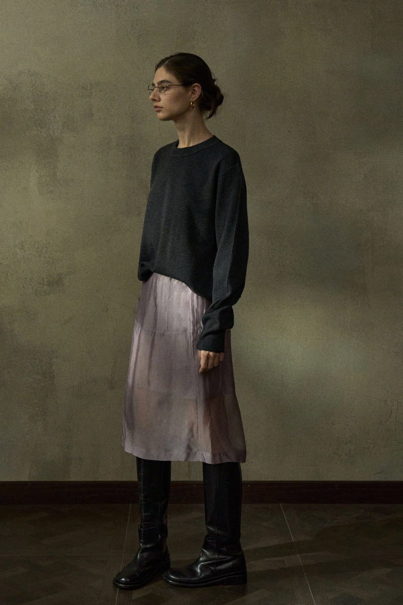Low-Waisted Sheer Simple Skirt