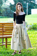 Three-Dimensional A-Line Long Skirt