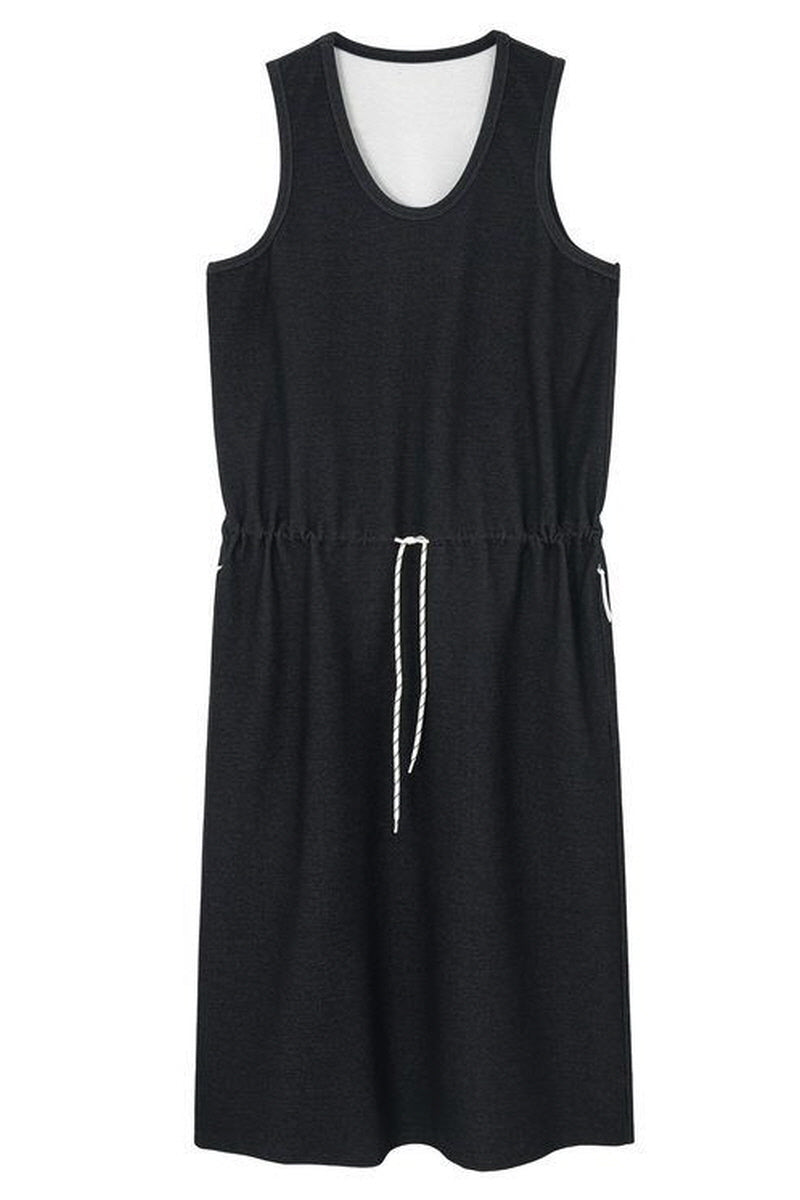 Contrast Waist Rope Vest Dress