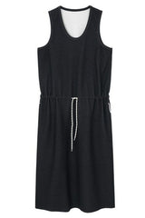 Contrast Waist Rope Vest Dress