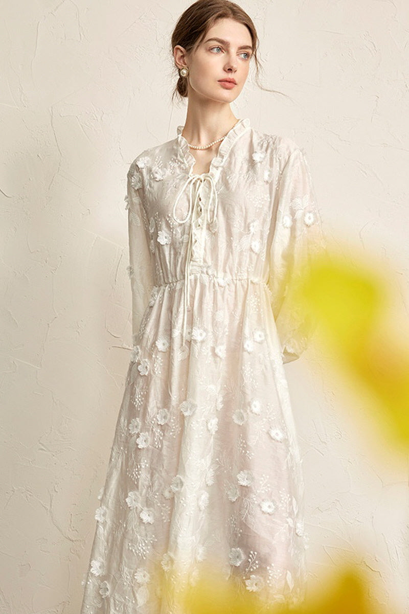 Lace-Up French Dress