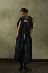 Contrast Waist Rope Vest Dress