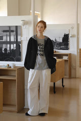 Check Patchwork Hooded Sweatshirt Jacket