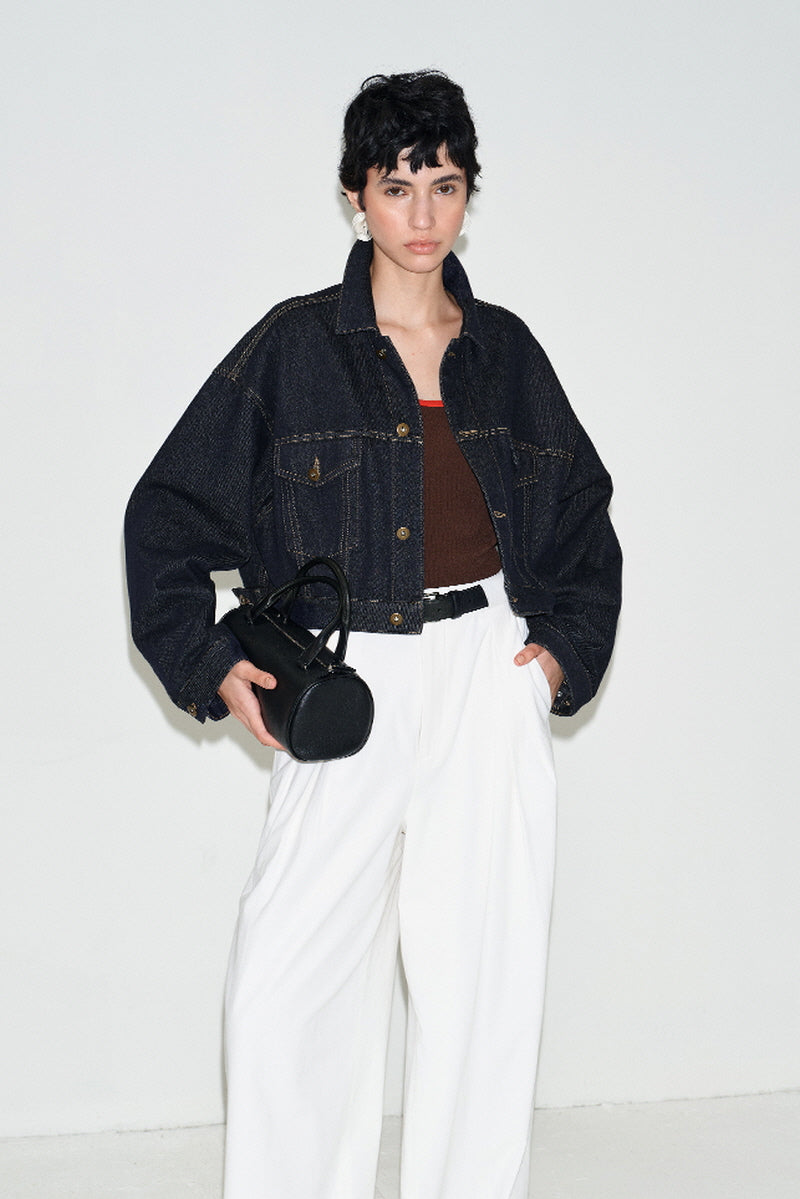 Pleated Straight-Leg Suit Pants