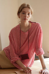 Relaxed Crewneck Striped Pullover