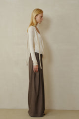 Draped Overlapping Mesh Wrap Top