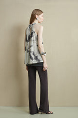 Twisted Pleated Halterneck Vest