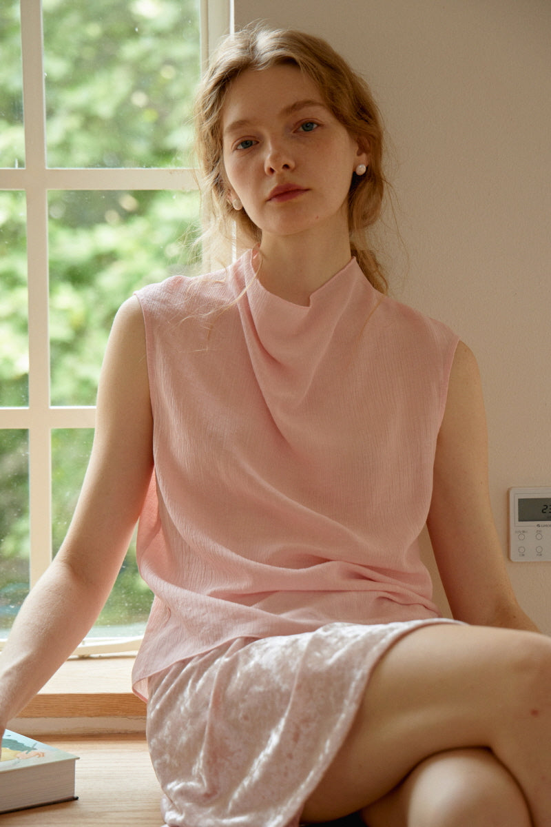 Chimney Neck Sleeveless Top