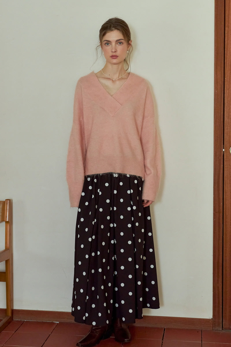 V-Neck Loose Fit Knit Top