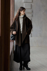 One-Hand Reversible Hooded Long Coat