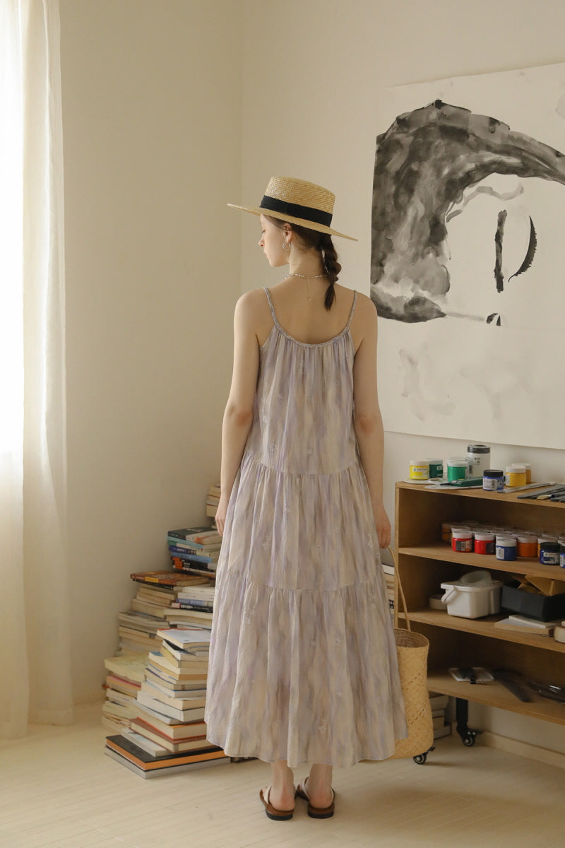 Smudge Purple A-Line Dress