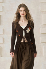 Floral Tie-Up Cardigan