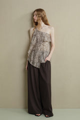 Irregular Strap Ruffle Top