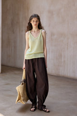 Twisted U-Neck Knit Vest