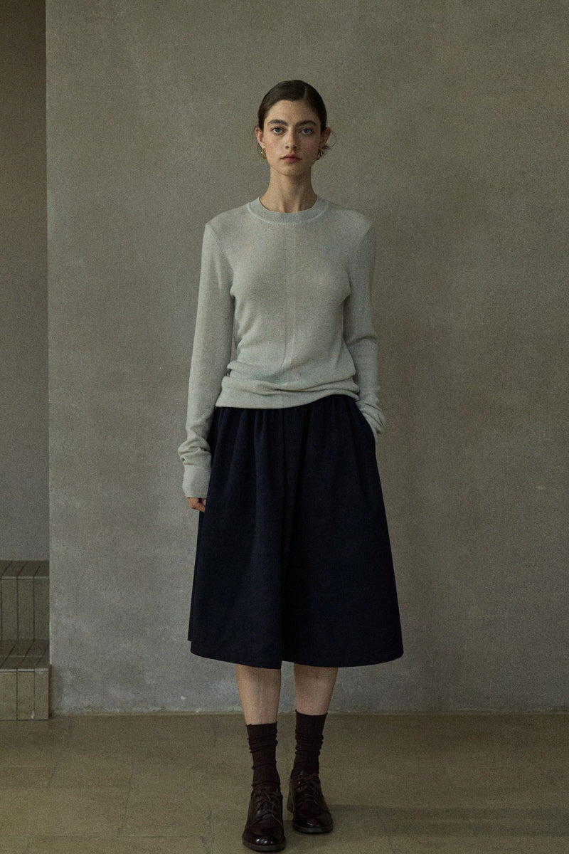 Ribbed Crew-Neck Base Top