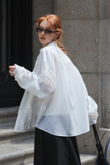Ruffle Trim Loose Fit Shirt