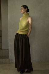 Spotted Turtleneck Knit Vest