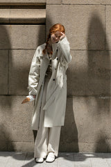 Lace-Up Loose Trench Coat Jacket