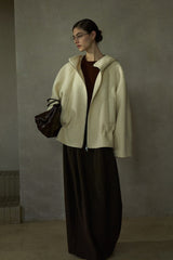 Reversible Hooded Open-Placket Jacket
