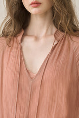 Ruffled V-Neck Long Dress