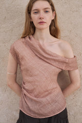 Asymmetrical Pinched-Pleat Lapel Vest