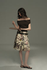 Hand-Pleated Midi Skirt