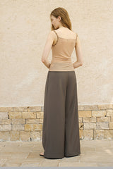 Accordion Pleated Wide-Leg Suit Pants