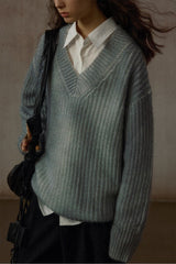 Spray-Painted V-Neck Pullover