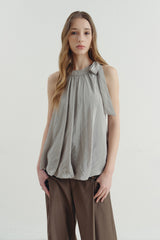 Lace-Up Streamer Halterneck Vest Top