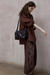 Loose Textured Long-Sleeve Shirt