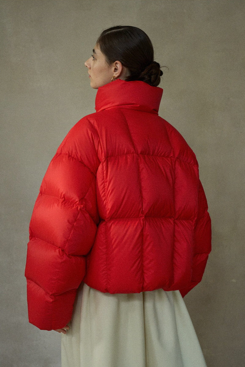 Stand-Up Collar Puff Silhouette Down Jacket