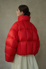 Stand-Up Collar Puff Silhouette Down Jacket