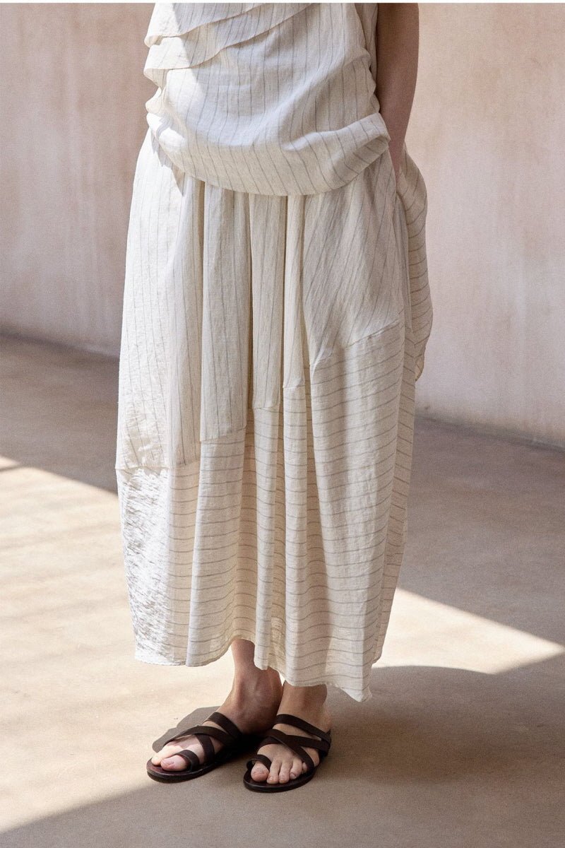 Striped Irregular Bud Skirt