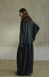 High-Neck Loose Knitted Sweatshirt