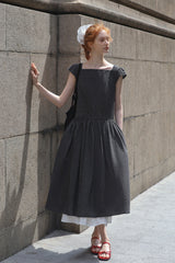 Square Neck Small Fly Sleeve Casual Dress