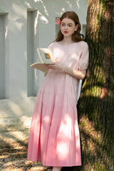 Lazy Gradient Pink Cake Dress