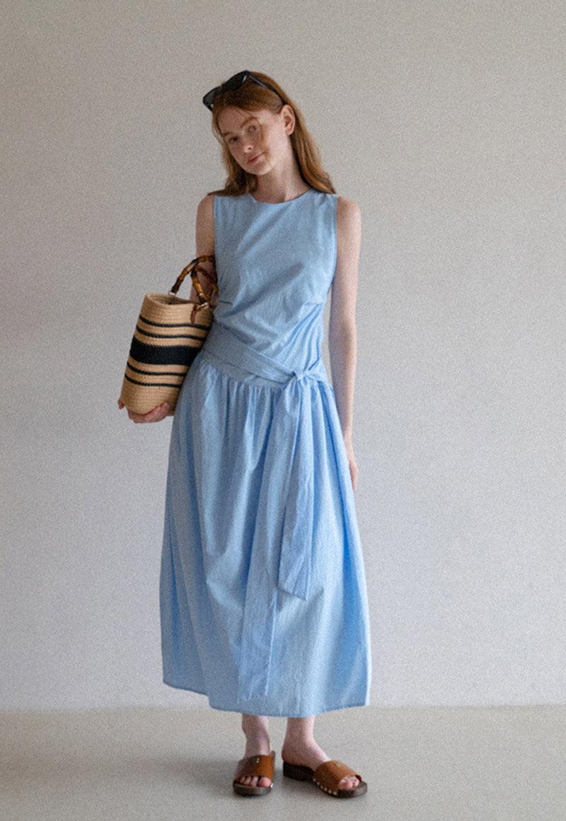 Strappy Bow A-Line Midi Dress