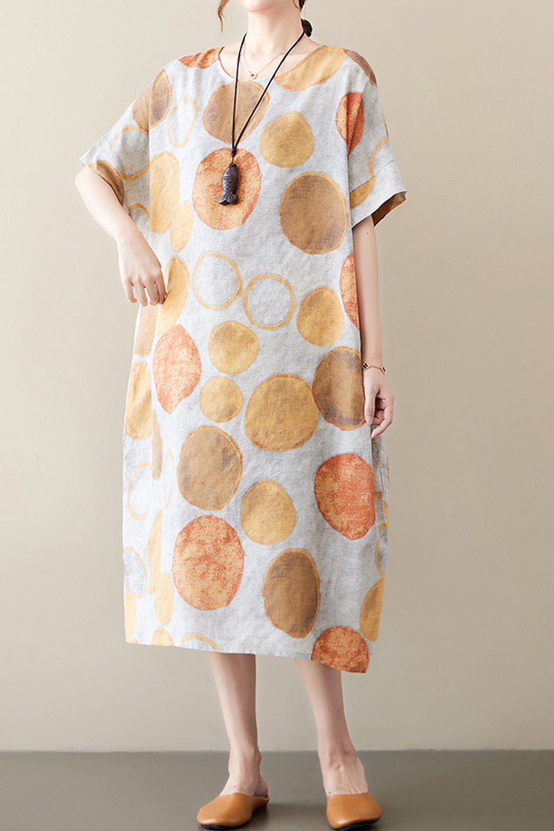 Polka Loose Linen Dress