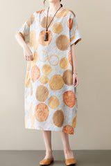 Polka Loose Linen Dress