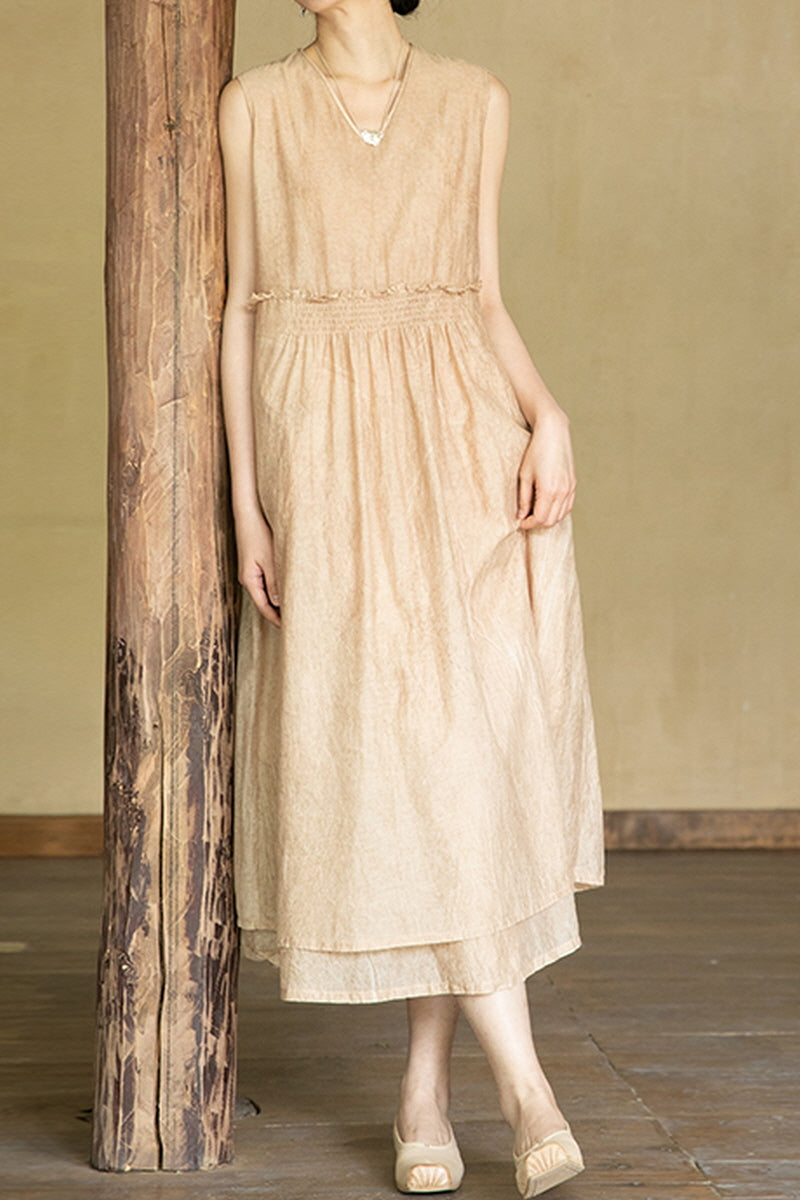 Lazy Sleeveless Loose Long Dress