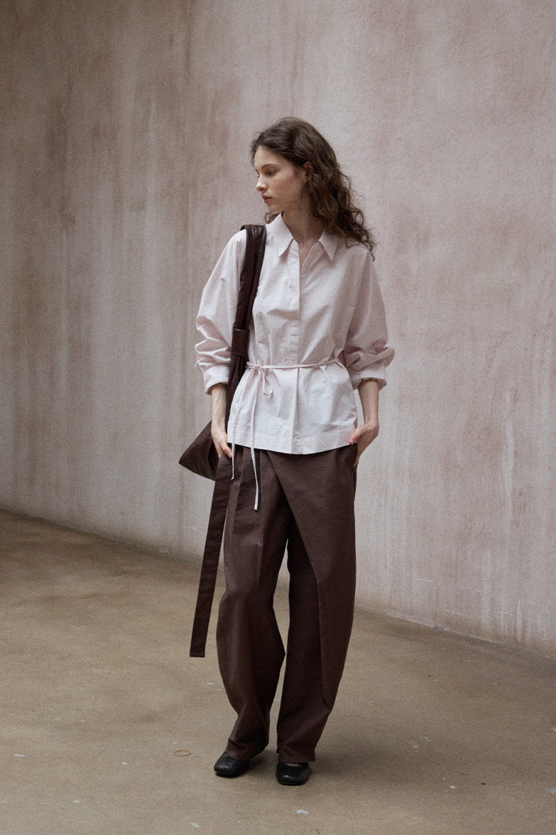 Wrap-Around Pleated Loose Slacks