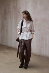 Wrap-Around Pleated Loose Slacks