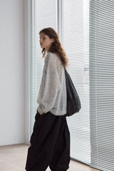 Drawstring Loose Pullover Sweater